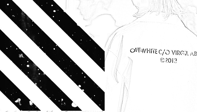 Off white stripes logo online